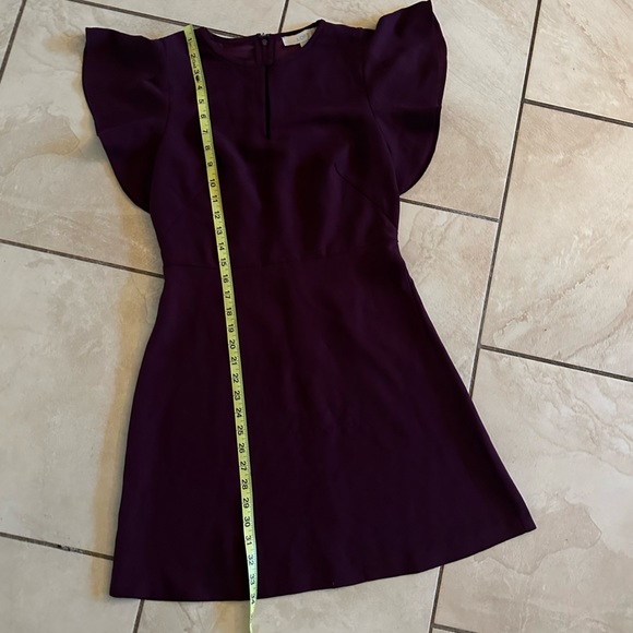 LOFT Deep Purple Flutter Sleeve Dress - Picture 7 of 7